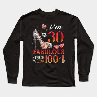 Womens Chapter 30 Fabulous Since 1994 30Th Birthday Long Sleeve T-Shirt